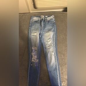 Distressed Blue Jeans